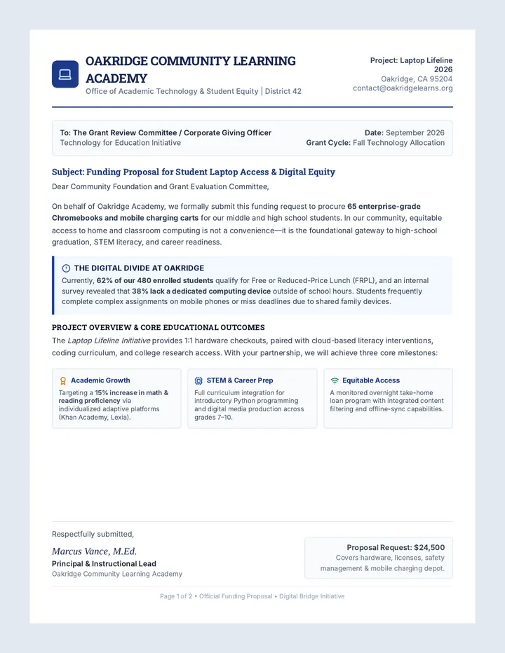 Digital Bridge Grant Proposal