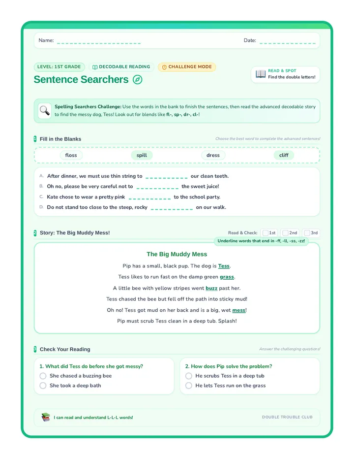 Sentence Searchers Worksheet