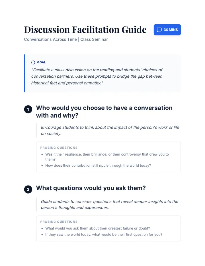 Across Time Discussion Guide