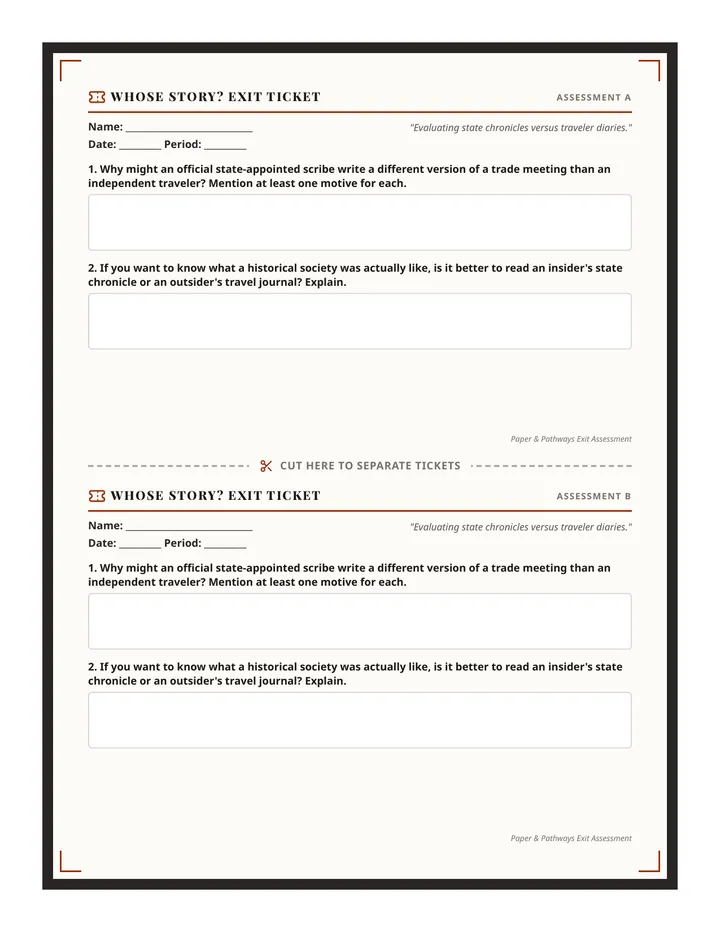 Whose Story Exit Ticket