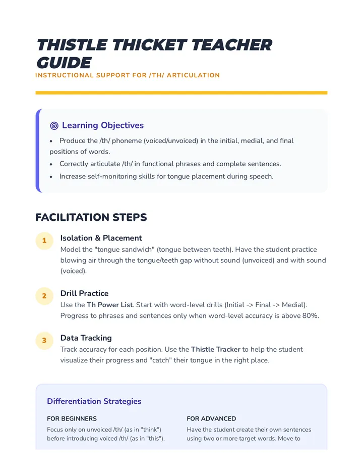 Thistle Thicket Teacher Guide