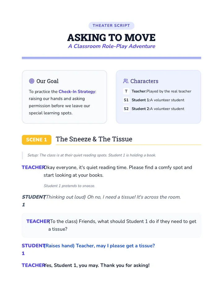 Behavior Role Play Script