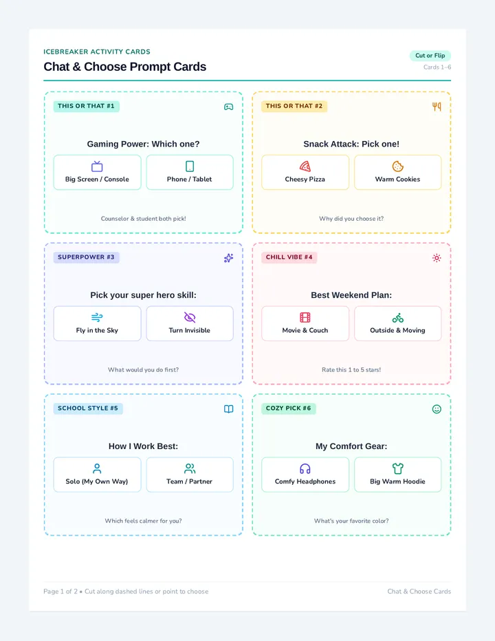 Chat and Choose Cards
