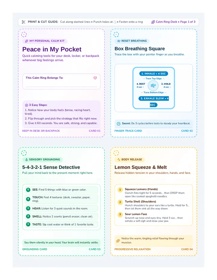 Calm Pocket Ring Cards
