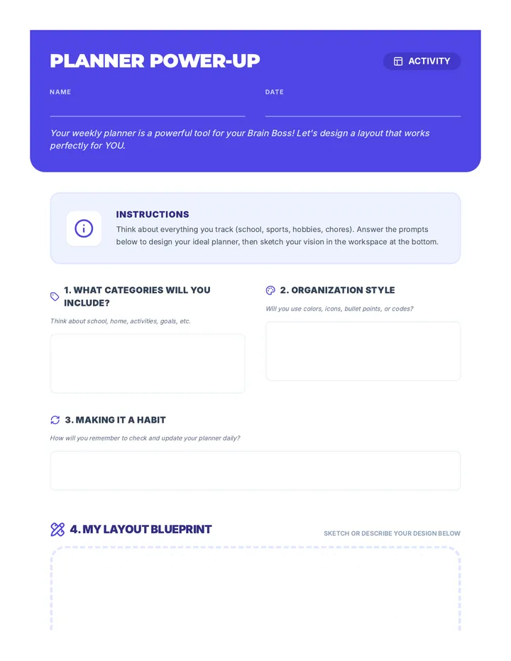 Planner Customization Activity