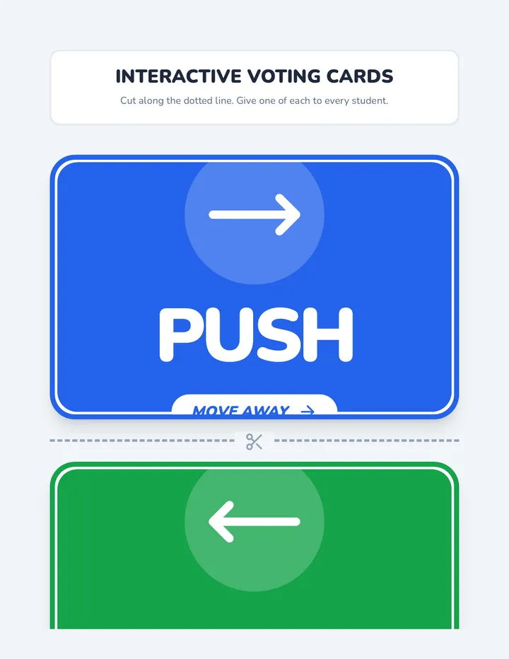 Push Pull Voting Cards