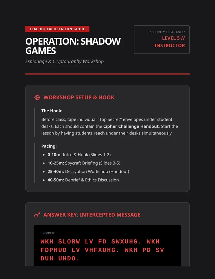 Spycraft Workshop Guide