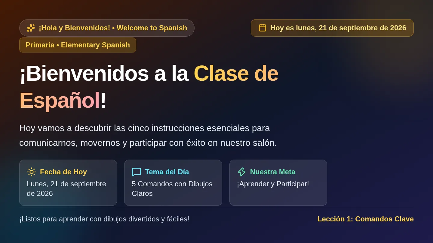 Spanish Commands Slides