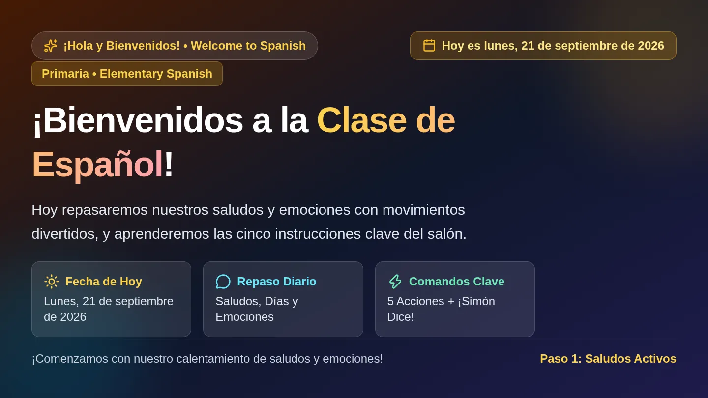 Spanish Commands Slides