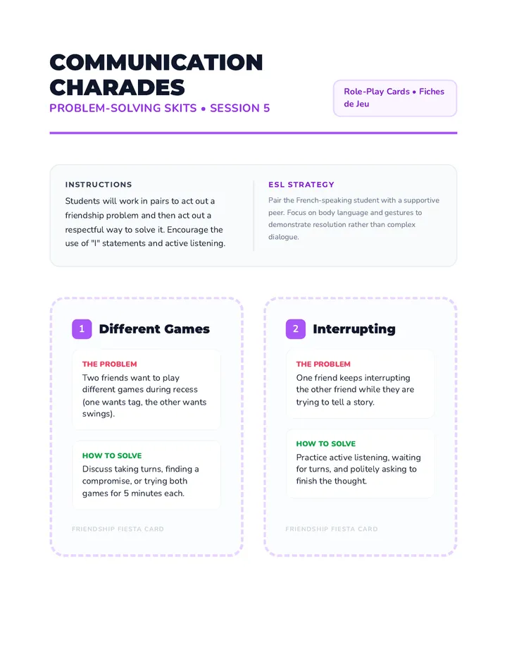 Communication Charades Activity