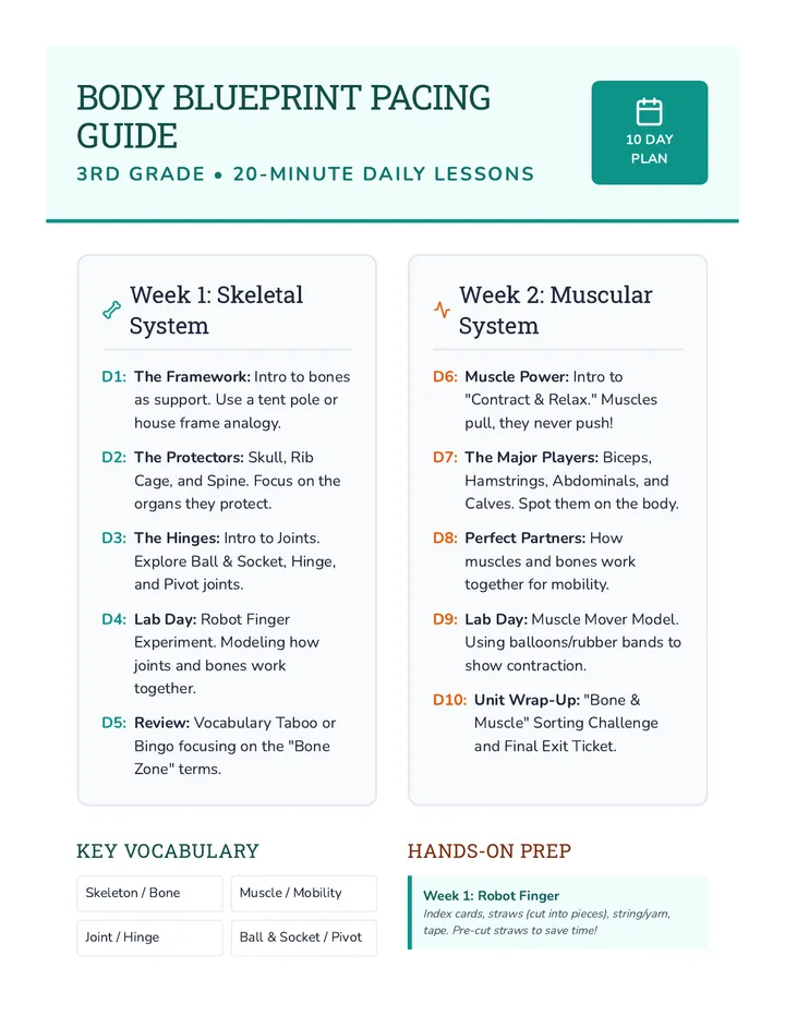 Body Blueprint Pacing Guide
