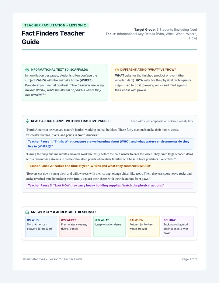 Fact Finders Teacher Guide