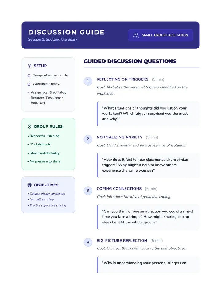 Session 1 Discussion Teacher Resource