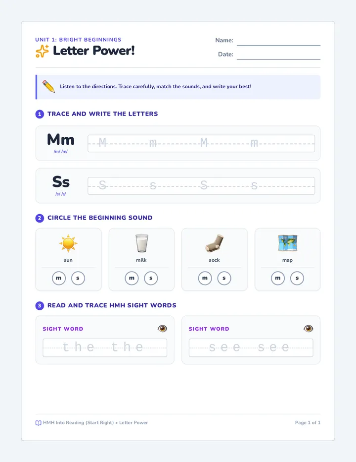 Letter Power Worksheet
