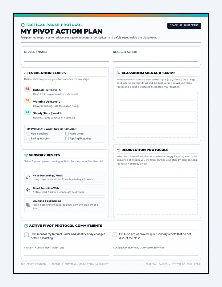 Pivot Action Plan Worksheet