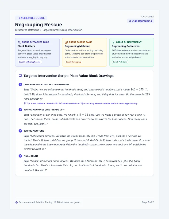 Regrouping Rescue Teacher Guide