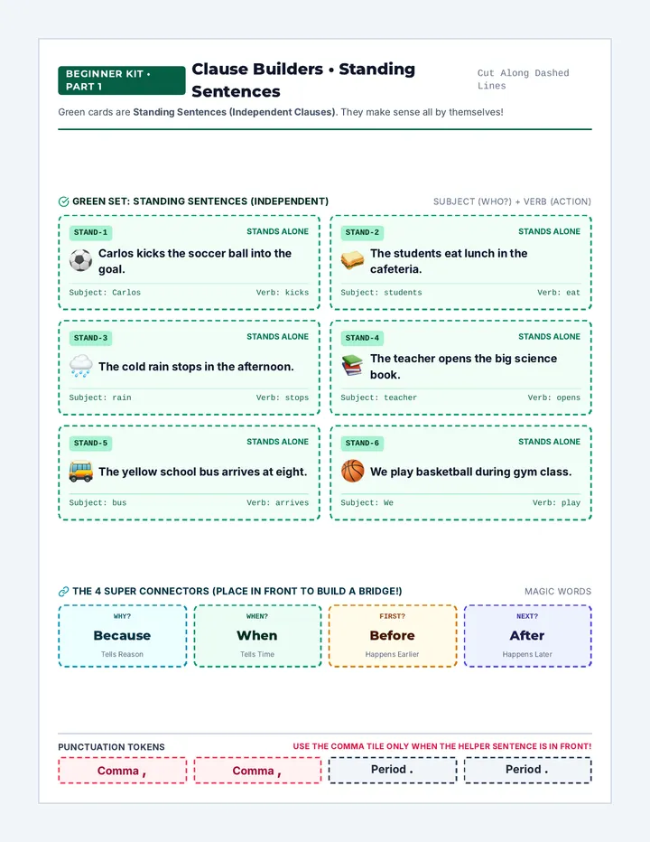 Clause Builders Flashcards
