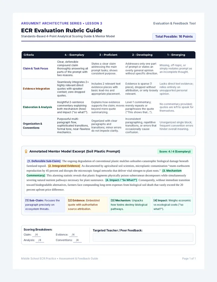 ECR Evaluation Rubric Guide