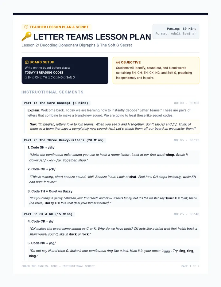 Letter Teams Lesson Plan