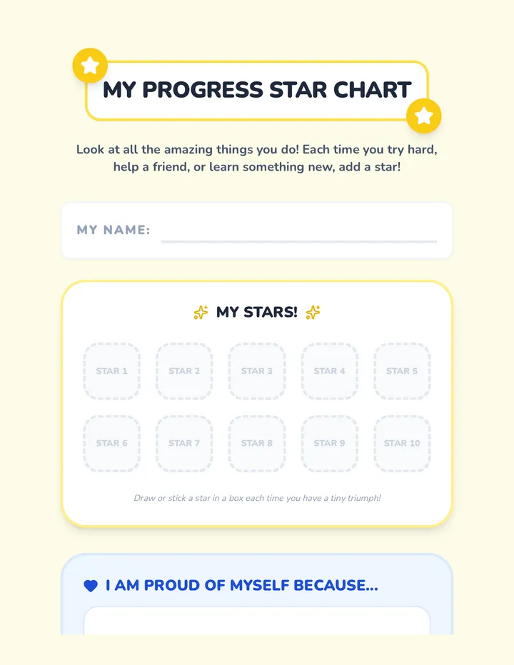 Tiny Triumphs Star Chart Activity