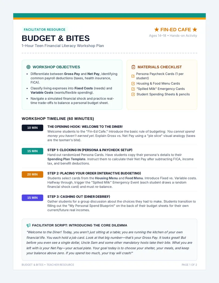 Bites Budgeting Facilitator Guide