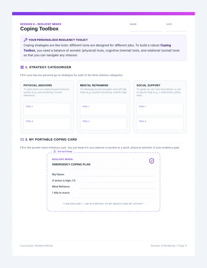 Coping Toolbox Worksheet