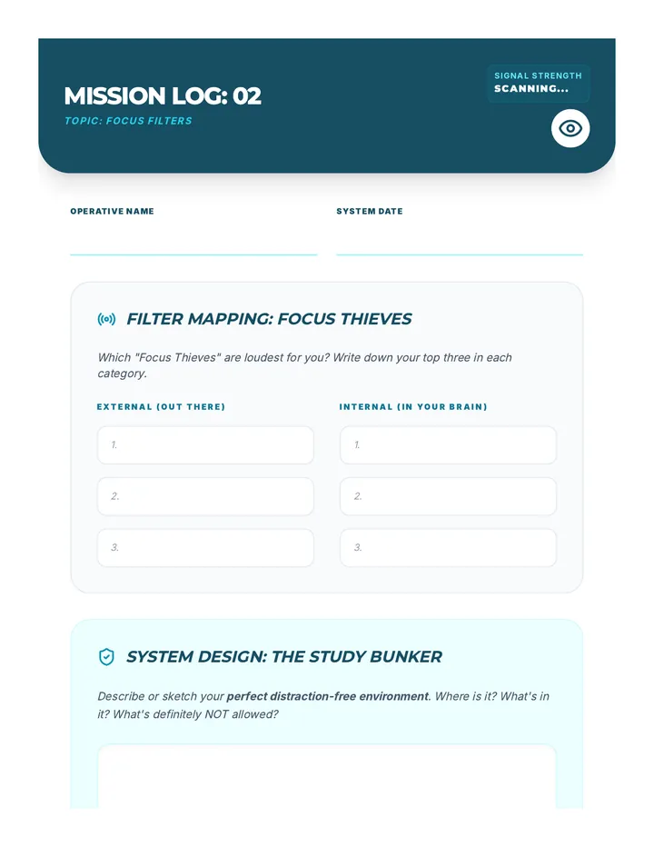 Focus Filters Mission Log