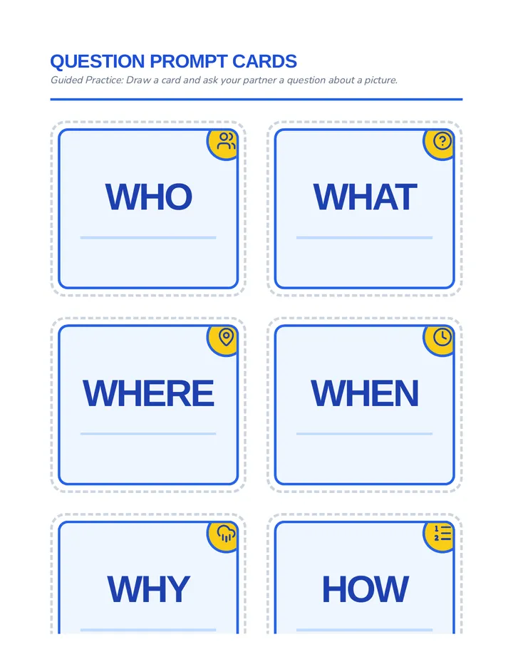 Question Prompt Cards Activity