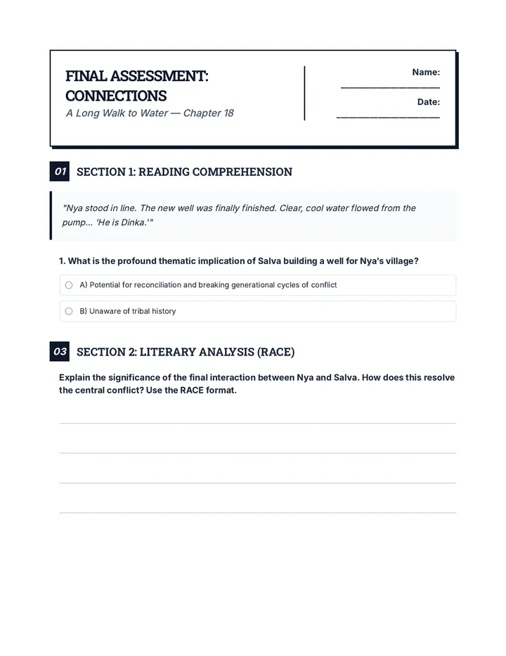 Final Connections Rigorous Worksheet