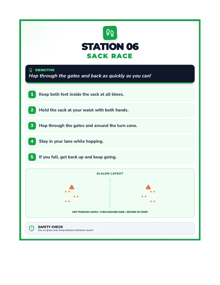 Sack Race Station Poster