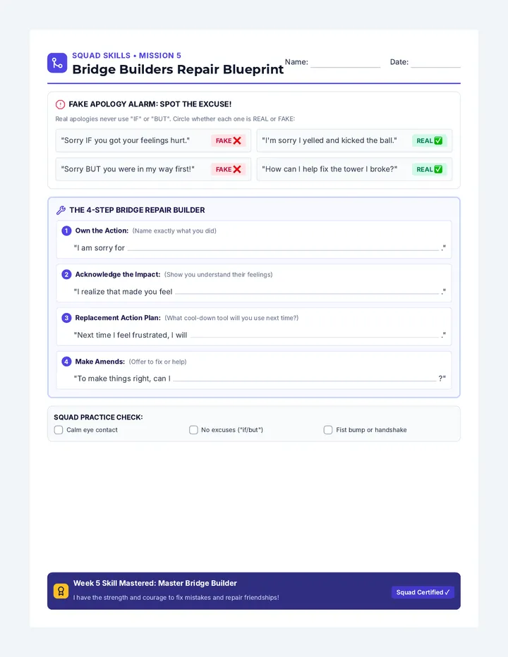 Bridge Builders Repair Worksheet