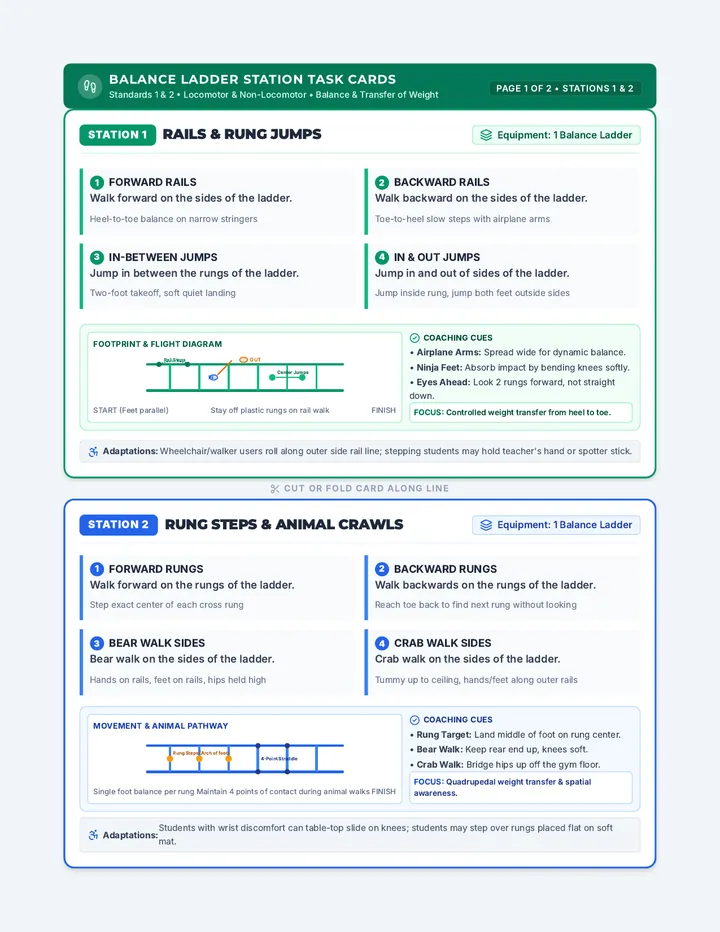 Balance Ladder Task Cards