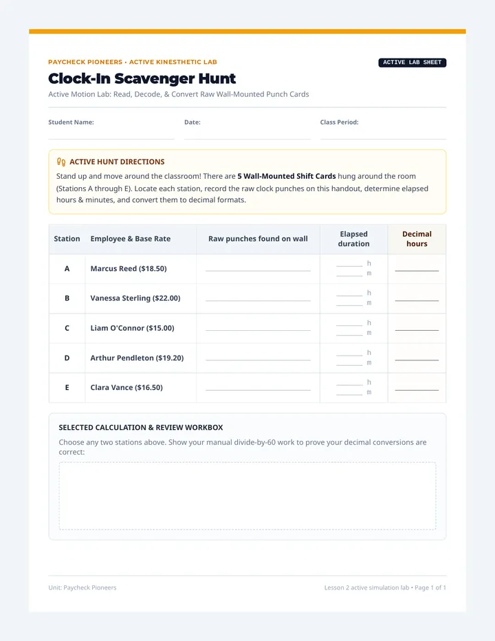 Time Card Scavenger Hunt