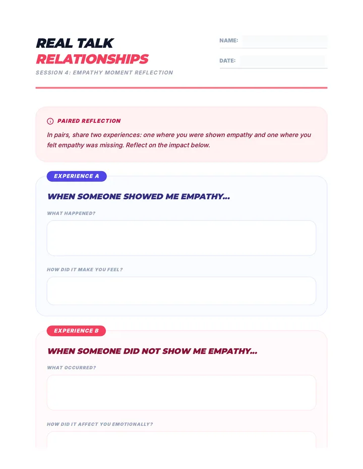 Empathy Moment Worksheet