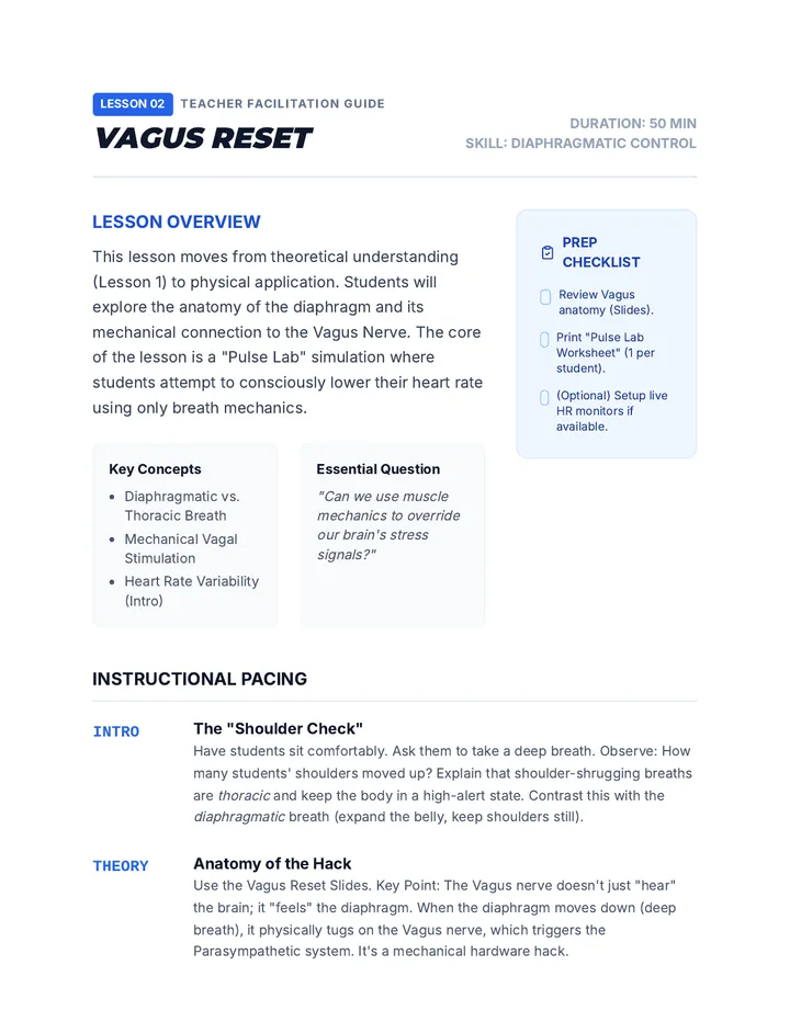 Vagus Reset Teacher Guide