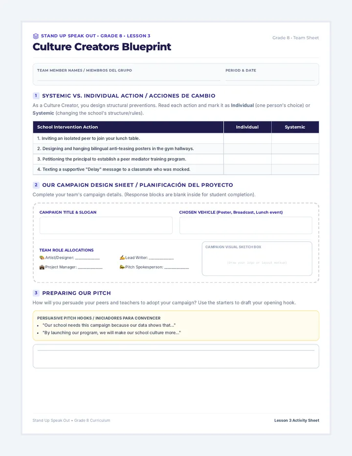 Culture Creators Worksheet