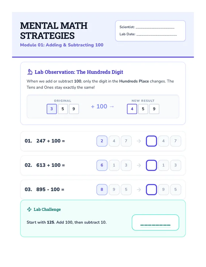 Mental Math Scaffolds 2 (Light)