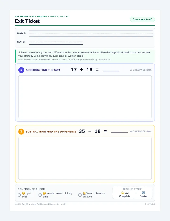 Operations Exit Ticket