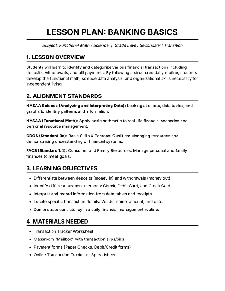 Simple Lesson Plan Guide