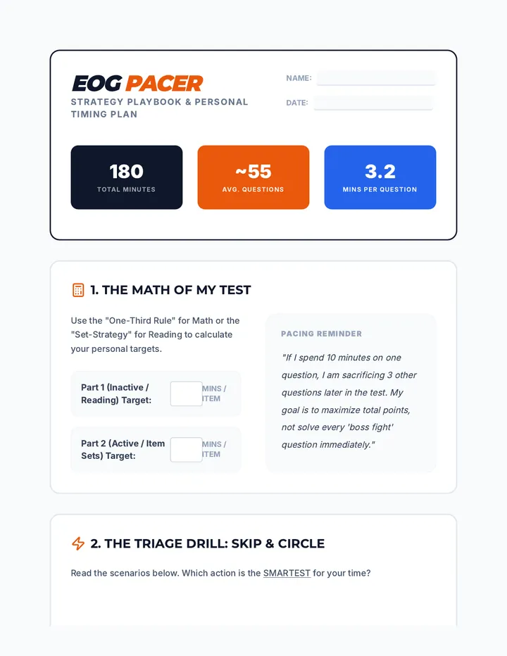 EOG Pacer Worksheet