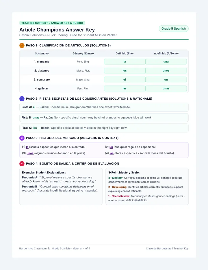 Article Champions Answer Key