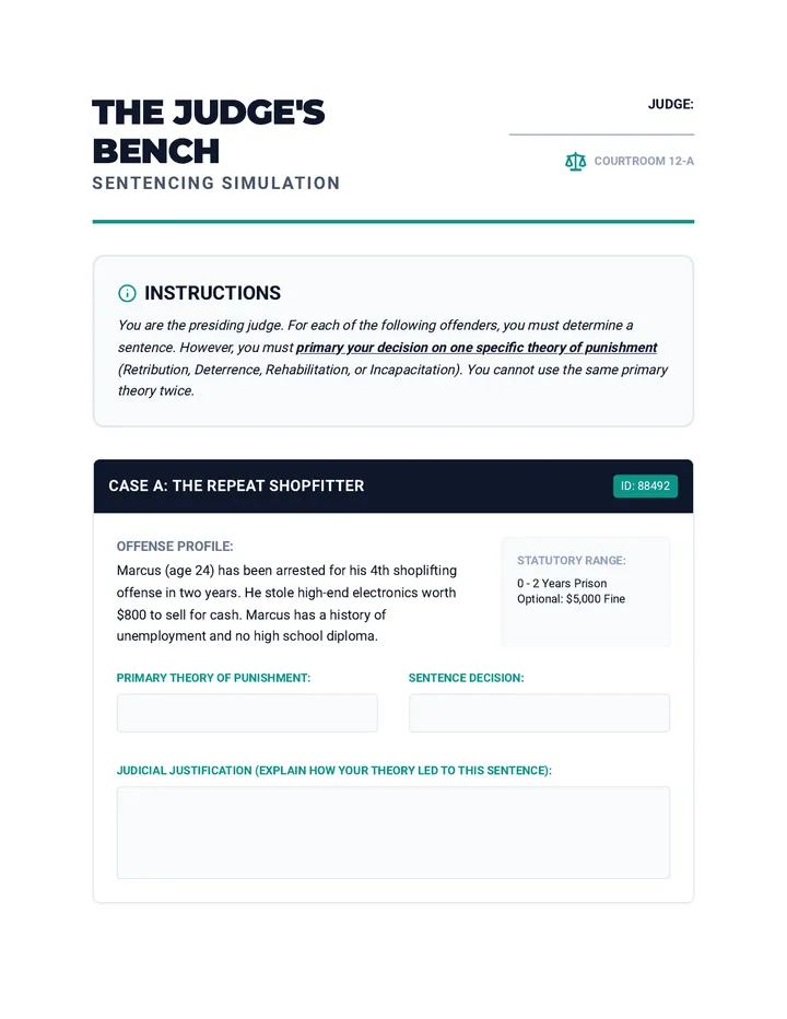 Judges Bench Activity