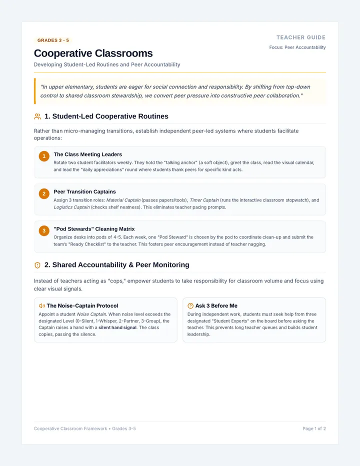 Cooperative Classroom Teacher Guide
