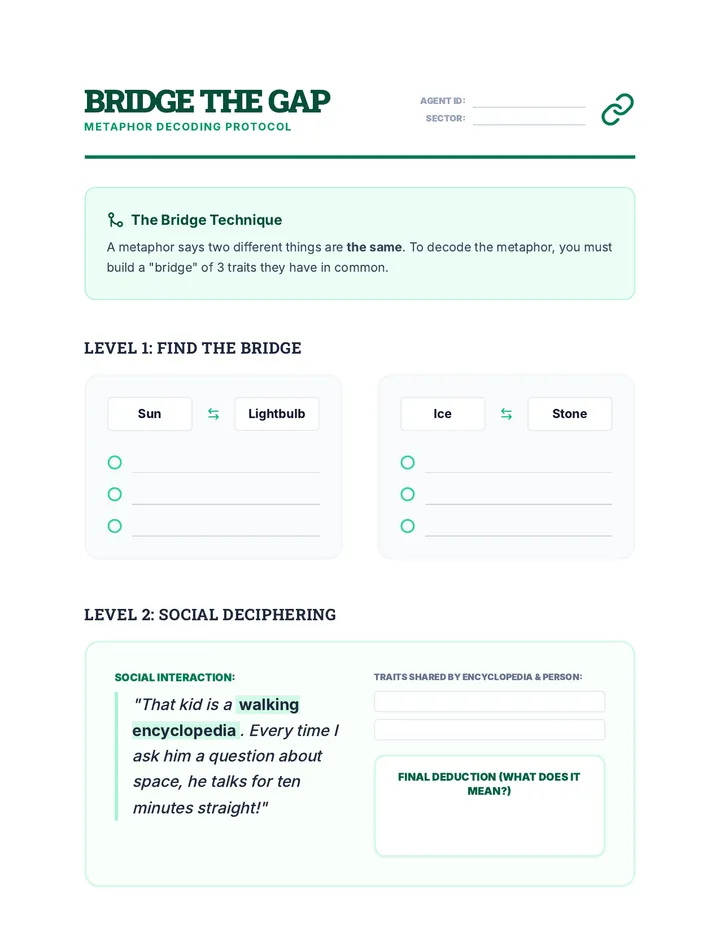 Bridge the Gap Worksheet