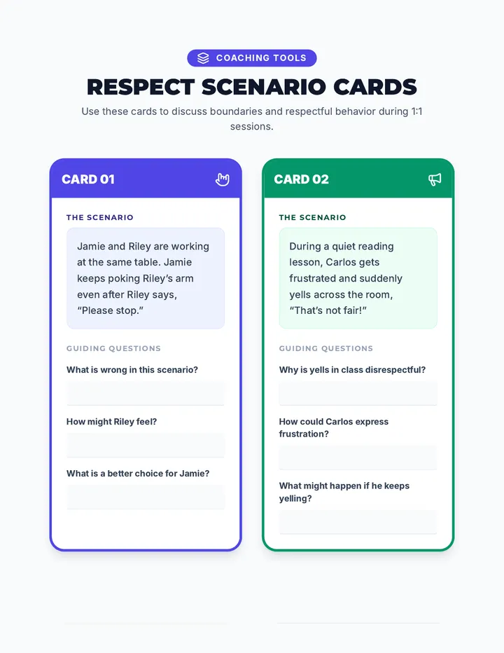 Respect Boundaries Scenario Cards