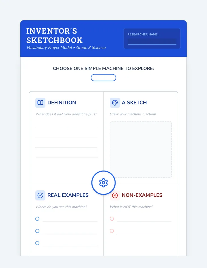 Inventors Sketchbook Worksheet Document
