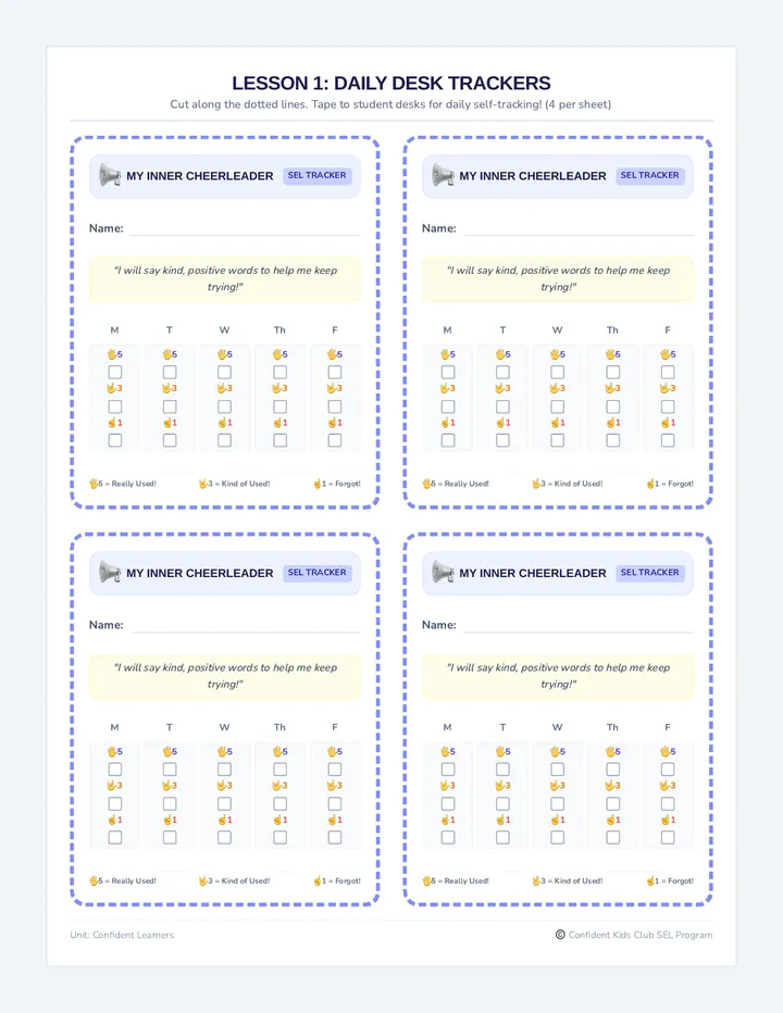 Inner Cheerleader Desk Trackers