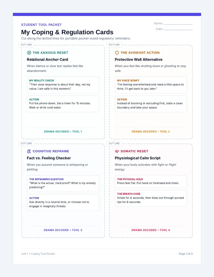 Drama Decoded Coping Cards