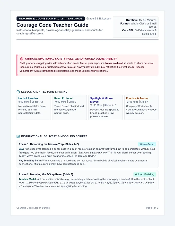 Courage Code Teacher Guide