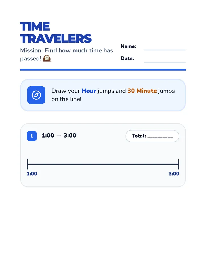 Time Travelers Practice Worksheet